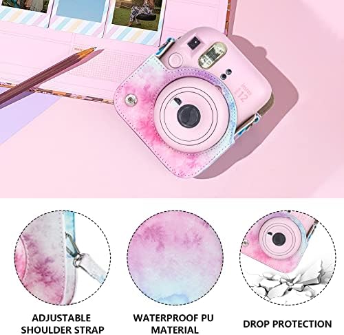 Acessórios Caiyoule para Fujifilm Instax Mini 12 pacote de câmera instantânea incluem Pu Leather Instax 12 Case + Mini Picture Álbum