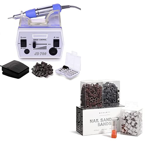 MAKARTT PERNO DE PERNO DE PERNO DE PERNO ELÉTRICO Máquina de unhas JD700 Professional 30000rpm Manicure Drill Bundle