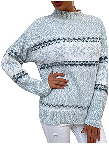 Camisolas Batwing feminino Knitwear Christmas Snowflakes Sweater Sweater Sweater