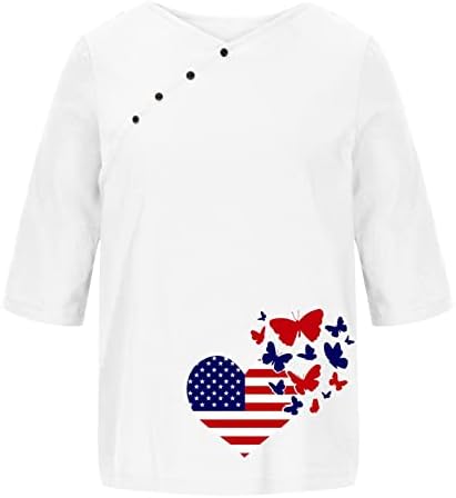 4 de julho camisetas camisetas para mulheres de manga curta
