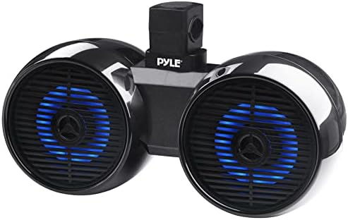 Pyle Dual Bluetooth Off-Road Alto-6,5 ”de 200w Sistema de som da torre de wakeboard marinha marinha com luz LED, alto-falante