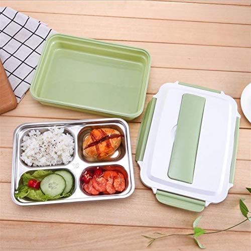 CuJux aço inoxidável lancheira a aço de aço BENTO BENTO CAIXA 2000ML CARTÃO DE ALIMENTOS TERMOS MICROWAVABLE para crianças à prova