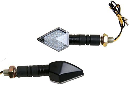 Motortogo Black LED motocicleta Long Stem Turn Signals Mini 3D Diamond LED Turn Sinais