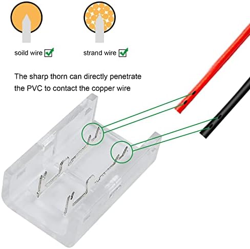 RGBZONE 10PCS 2PIN 10mm Conectores de tira LED conectores sem soldados sem soldas sem soldas para conectores rápidos