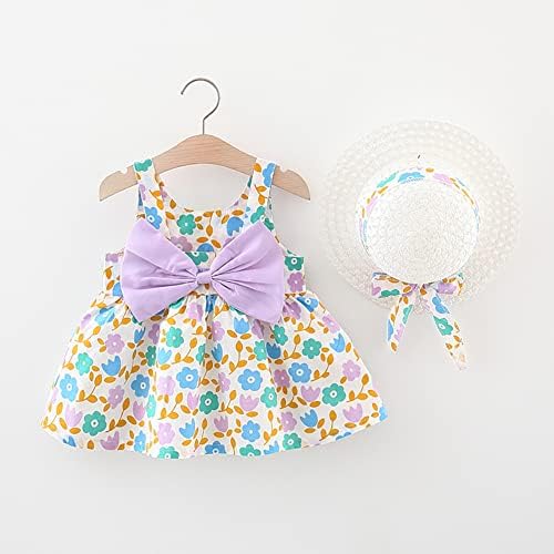 Vestido de verão de flor de flor de flor da bebê iBakom