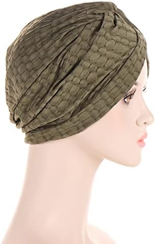 Mulher chapéu de turbante Moda Cabeça Braizas Elastic Notted Feanie para mulheres Capas de cabelo plissadas Caps de crânio