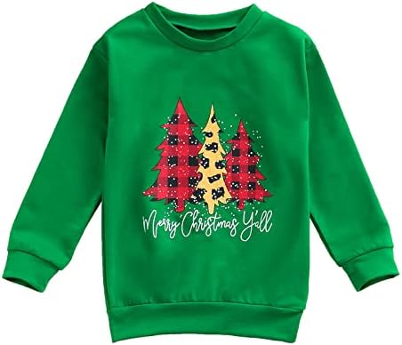 Criança bebê menino menina de Natal Crianças de manga longa Santa Letter Crewneck camisa de pullover top