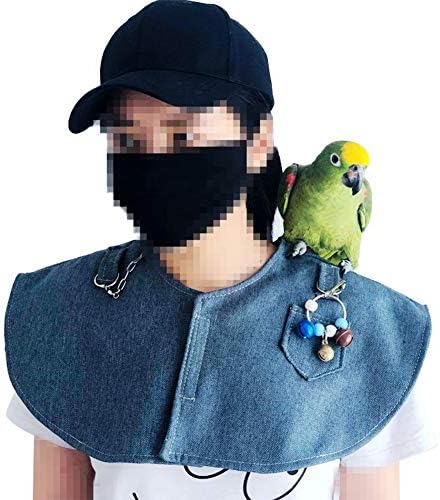 Qleev Parrot Anti-arranhão Protetor de ombro pendure torcelagem de pássaros e brinquedos, xale multifuncional de fraldas de ombro