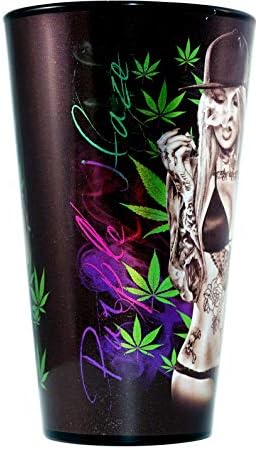 Desça Art Sexy Lady Purple Haze Hot Metallic Pint Glass, 16oz