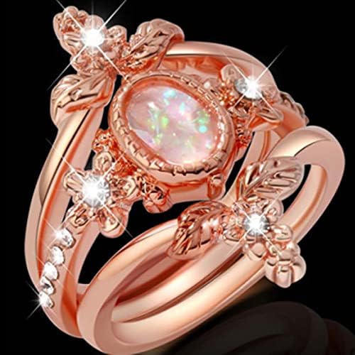 Anel de casamento para mulheres moda anel de diamante de ouro rosa para mulheres cúbicas zirconia anel de jóias presentes de jóias