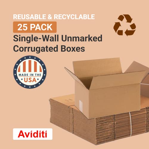 Caixas de remessa da caixa EUA Médio 12 L x 10 W x 6 H, 25-Pack | Caixa de papelão corrugada 12106 e Aviditi Shipping and Moving