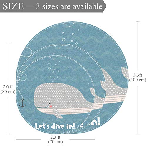 Baby Rug Anchor Whale Sea Kids Round jogando tape