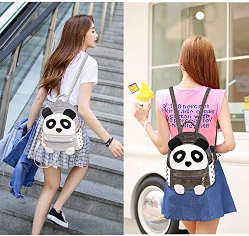 Backpack de panda fofo para meninas e meninos couro pequeno ombro de viagem/ livro