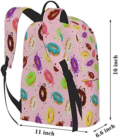 Delerain Backpack de 16 polegadas Donuts coloridos laptop backpack school bookbag Travel Bag de ombro casual Daypack