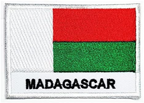 Kleenplus 3pcs. 1,7x2,6 polegada. Madagascar Flag Patch Patch Country emblema uniforme costure ferro em patches Acessórios