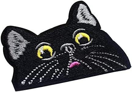 CARTO CAT Bordado costurar em ferro no patch 1,6 x 2,4 polegadas Bravejas de gatinho engraçado para camisas Jeans Chapé