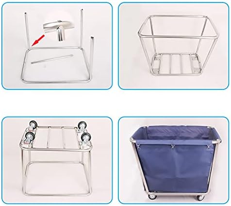 Omoons Linen Cart com bolsa lavável removível, carrinho de lavanderia courente para armazenamento de roupas de hotel em