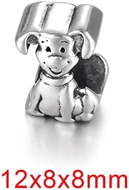 Tucus aço inoxidável Dog Polido de 5 mm Metal Metal European Charms Animal para Jóias DIY Acessórios para Jóias -