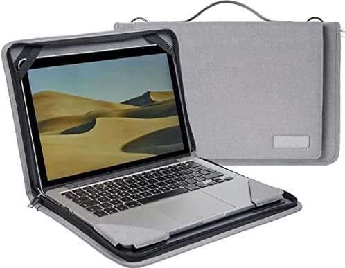 Caixa de mensageiro de laptop de couro cinza Broonel - Compatível com HP ProBook 650 G3