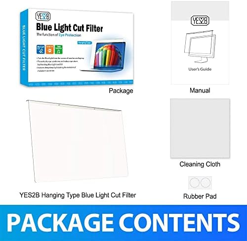 Yes2b Diagonal Universal de 15 a 16 polegadas Removível Anti-Luz Anti-Azul Filtro de luz para laptop, notebook, estrutura de