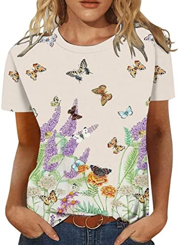 Ladies Crewneck algodão Butterfly Graphic Fit Fit Fit Casual Casual Casual para meninas adolescentes TD