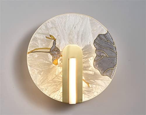 Luzes de parede redonda de vidro de vidro Luzes de vidro de vidro iluminação de folhas de vidro para quarto arandela chinesa