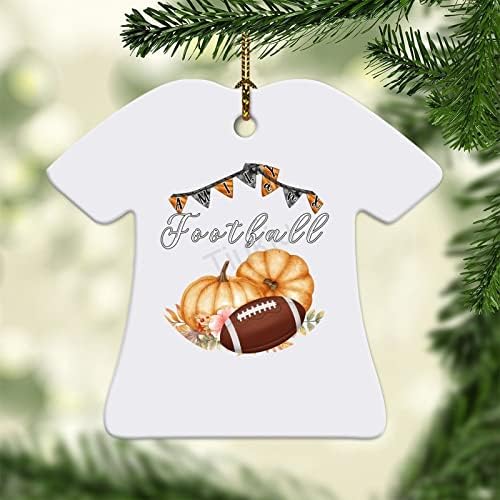 3 polegadas Família de folhas de outono de 3 polegadas Família de abóbora e citação de futebol Ornamentshirtchristmas Ornamentos