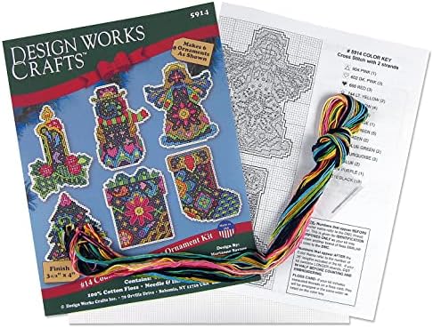 Design Works Crafts Christmas Fantasy Count Cross Stitch Ornament Kit, Multi