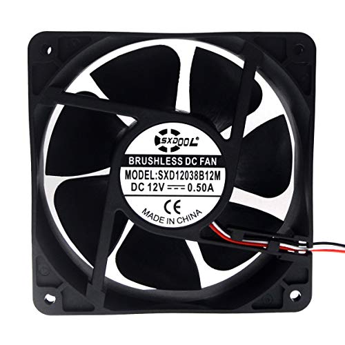 SXDOOL 12038 120mm x 38mm 3000rpm de alto fluxo de ar CFM 12V 3pin FG DC Rolamento de esferas de escova Roldição de resfriamento