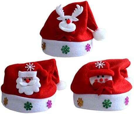 Kesyoo chapéu de natal chapéu de fantasia 3 pcs vermelho adulto chapéu de natal de Natal