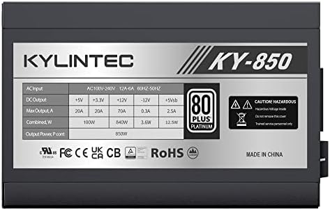 KYLINTEC SFX850 850W SOUNDA DE PODER SFX PSU PLATINUM totalmente modular de 80 PLATINUM com fã hidráulico de 80 mm aprimorado e