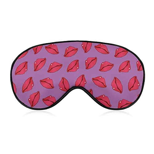 Red Lips Padrão Máscaras do sono Tampa de olho Blackout Com Strap Elastic Ajusta Catilização para homens para homens
