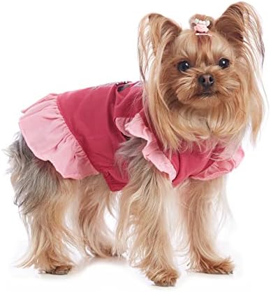 Vlony 4 peças vestido cachorro Dog Sundress camisa de cachorro estampado com babados vestido de cachorro roupas para cães pequenos