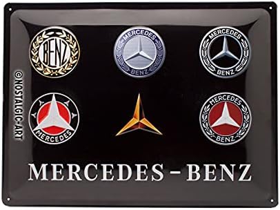 Sinal de lata retro nostálgica-art, Mercedes-Benz-Logos-Idéia de presente para acessos de carro, placa de metal, design vintage