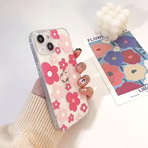 LovMooful Compatível para iPhone 13 Caso Cute Flor Floral Color Floral Design para meninas Mulheres Soft TPU Proteção à prova de