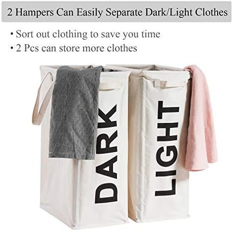 HAUNDRY 2 Pacote de embalagem e cesto de roupa escura com alças estendidas, 2pcs/conjunto de lavanderia de separador
