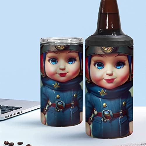 Gnome Art Isolado Slim CAN mais frio - Little Girl lata mais refrigerada - Impressão colorida Slim Lata mais refrigerada