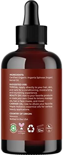 Óleo de cabelo orgânico para crescimento capilar - óleo de argan orgânico para crescimento capilar com óleo de alecrim puro
