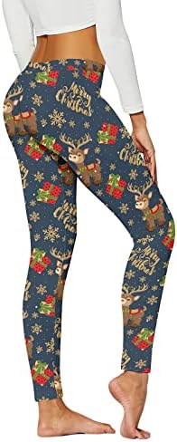 Leggings for Women Casual Christmas Pattern Stret High Caists Floral Pances Impresso Yoga Christmas Running Fitness Calças