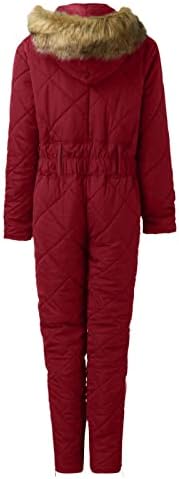 FAFAN Large N Women's Winter Outdoor Sports Mumpsuit à prova d'água 'com colarinho de colarinho removível esportes ao ar livre de zíper