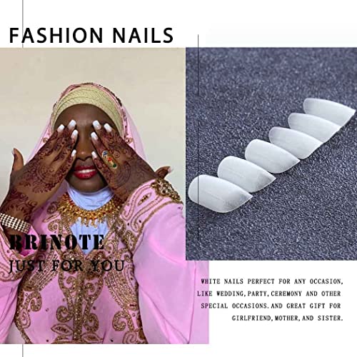 Brinote Square Press Pressione em Nails Ombre Branco UNIDES PRENAS CORTE FALKS Gradiente Falso unhas Dicas diárias de escritório