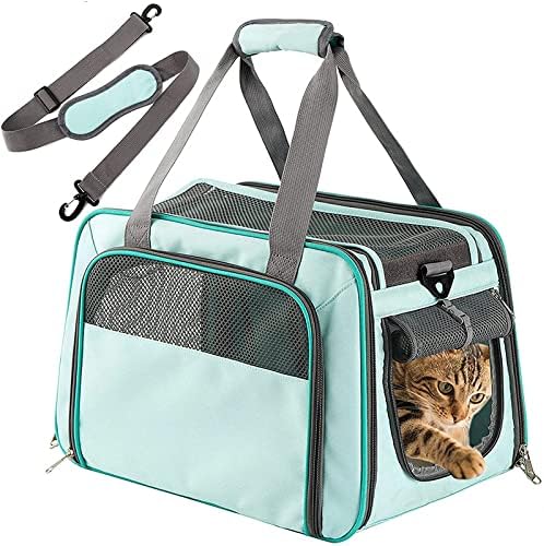 Portador de cães do Xyyrys Cat Carrier, transportadora de viagem dobrável, suprimentos de gato, bolsa de cachorro com alças e alças,