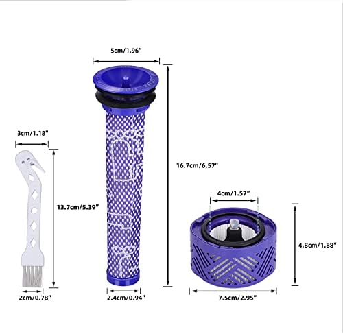 Filtro de vácuo de substituição de pacote ILOVELife 4 para Dyson V6 V7 V8 DC59 DC58 Vacu Stickless Stick, substitui a Parte 965661-01,