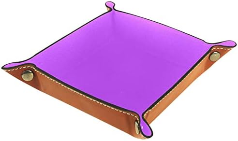 Padrão de cor violeta roxo puro Padrão de coloração prática Microfiber Leather Bandejas de mesa de mesa de mesa de cabeceira