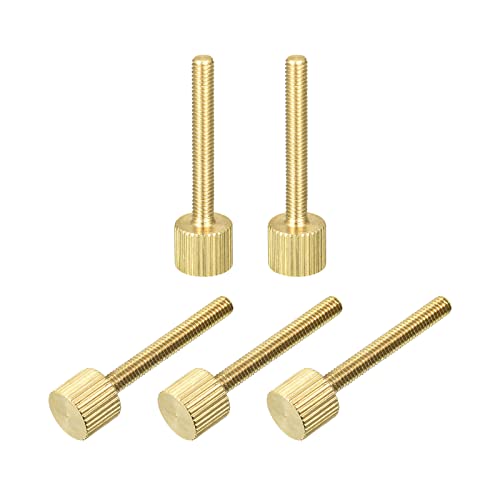 Parafusos de polegar serrilhados uxcell, prendedores de prendimento de parafusos de bronze m4x6mm para PC, eletrônico, 5pcs mecânicos