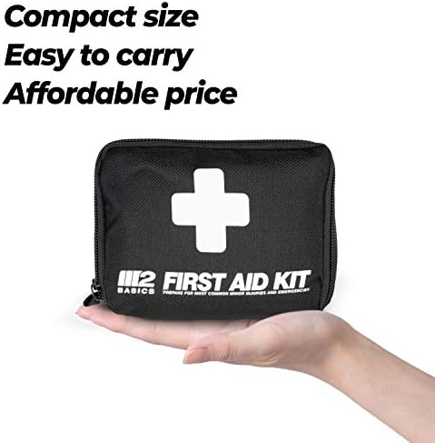 Kit de primeiros socorros compactos de 150 peças com carabiner, cobertor de emergência | Bolsa de sobrevivência médica | Cheio de