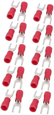 X-Dree 20pcs Sv1.25-4S Terminais de crimpagem do tipo U pré-isolado AWG22-16 Conector de fio vermelho (20pcs Sv1.25-4s Terminali