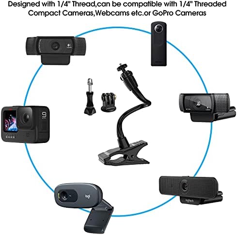 SMATREE Webcam Stand + Smatree Bateries Compatível para GoPro Hero 11, Hero 10, Hero 9 Black