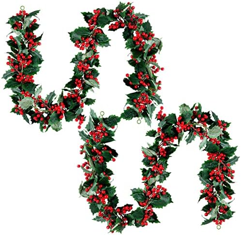 DinGion 12 pés Berry Christmas Garland