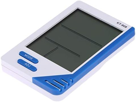 Walnuta Multifuncional Termômetro e Higrômetro de tela grande com relógio ， Officiário Lar grande Termômetro LCD